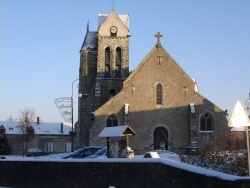 Photo paysage et monuments, Ville-Saint-Jacques - Église de ville saint Jacques sous la neige en 2009