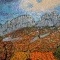 Photo Gigondas - Les dentelles de Montmirail. Mosaïque en émaux de Briare. 50 x70 cm