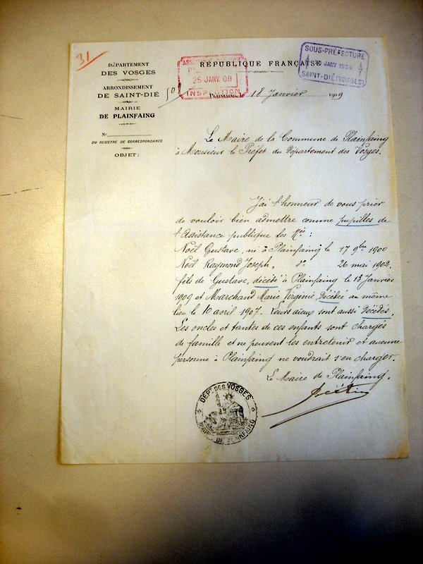 Photo Plainfaing - Lettre du maire de Plainfaing