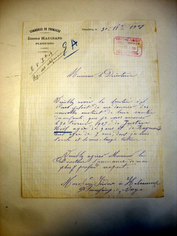 Photo Plainfaing - Lettre de l'oncle des enfants
